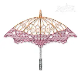 Flourish Umbrella Sketch Embroidery Design