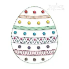 Easter Egg Sketch Embroidery Design