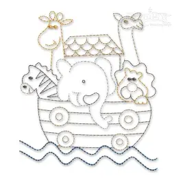 Noah Ark Sketch Embroidery Design