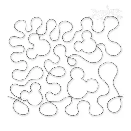 Mouse Head Edge-To-Edge Quilt Block Embroidery Design