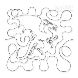 Dragon Edge-To-Edge Quilt Block Embroidery Design