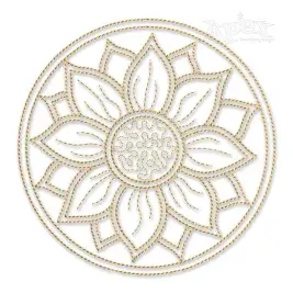 Circle Sunflower Sketch Embroidery Design