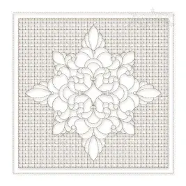 Quadruple Floral Pattern Quilt Block Embroidery Design