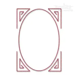 Oval Frame Sketch Embroidery Design