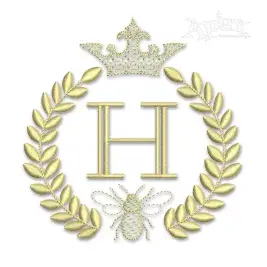 Royal Bee Wreath Sketch Embroidery Design