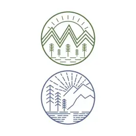 Mountain and Sun Scene Cuttable Design