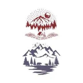 Forest Mountain Scene Cuttable Design