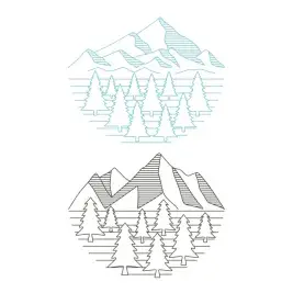 Mountain and Trees Line Cuttable Design