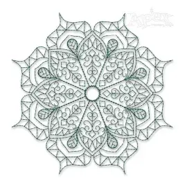 Floral Mandala Sketch Embroidery Design