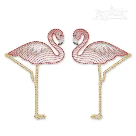 Couple Flamingo #1 Sketch Embroidery Design