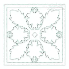 Leafy Pattern Quilt Block Embroidery Design