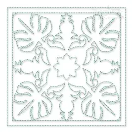 Monstera Pineapple Quilt Block Embroidery Design