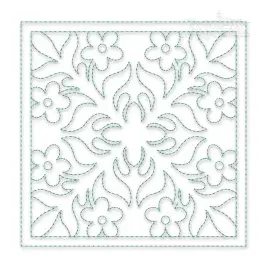 Simple Flowers Pattern Quilt Block Embroidery Design