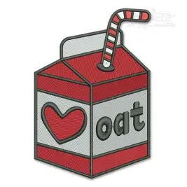 Oat Milk Box Embroidery Design