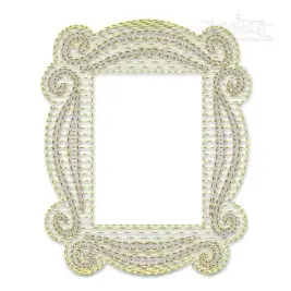 Friends Picture Frame Sketch Embroidery Design