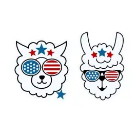 USA Patriotic Llama Sunglasses SVG Cuttable Design