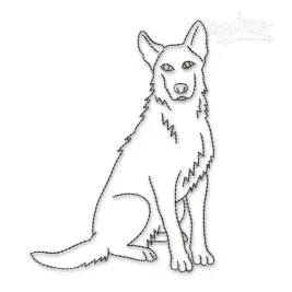 German Shepherd Dog Sketch Embroidery Design