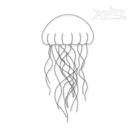 Jellyfish Sketch Embroidery Design