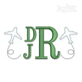 Flying Airplane Accents Embroidery Design