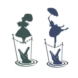 Tightrope Girl Silhouette Cuttable Design