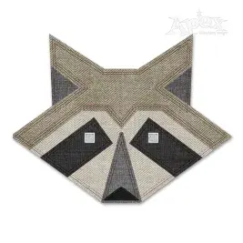 Geometric Raccoon Applique Embroidery Design