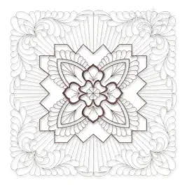 Floral Pattern #1 Extra Large Quilt Block Embroidery Design