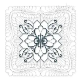 Floral Pattern #3 Extra Large Quilt Block Embroidery Design