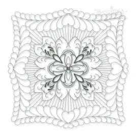 Floral Pattern #4 Extra Large Quilt Block Embroidery Design