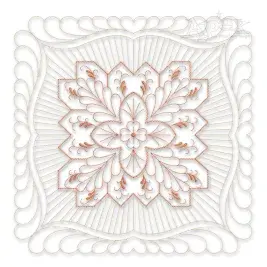 Floral Pattern #5 Extra Large Quilt Block Embroidery Design