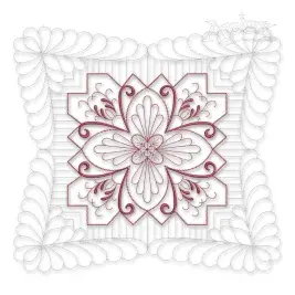 Floral Pattern #6 Extra Large Quilt Block Embroidery Design