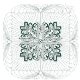 Floral Pattern #7 Extra Large Quilt Block Embroidery Design