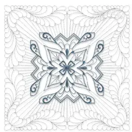 Floral Pattern #8 Extra Large Quilt Block Embroidery Design