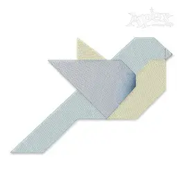 Geometric Flying Bird Sketch Embroidery Design