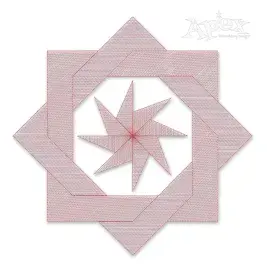 Dual Interlock Squares Quilt Block Sketch Embroidery Design