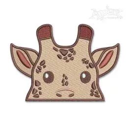 Cute Boy Giraffe Face Embroidery Design