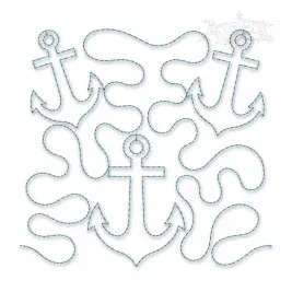Nautical Anchor Edge-to-Edge Quilt Block Embroidery Design