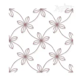 Simple Flower Pattern Edge-to-Edge Quilt Block Embroidery Design