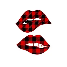 Buffalo Plaid Lips SVG Cuttable Designs