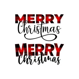 Merry Christmas Plaid Pattern SVG Cuttable Designs