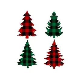 Buffalo Plaid Pattern Christmas Tree SVG Cuttable Designs