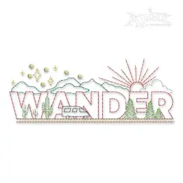 Wander #1 Running Stitch Embroidery Design