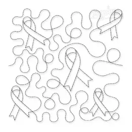 Awareness Ribbon Edge-To-Edge Quilt Block Embroidery Designs
