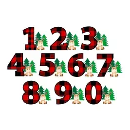Buffalo Plaid Pattern Number Set SVG Cuttable Designs