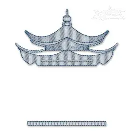 Chinoiserie Pagoda Frame Embroidery Designs