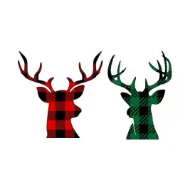 Plaid Pattern Deer or Reindeer Head SVG Cuttable Designs