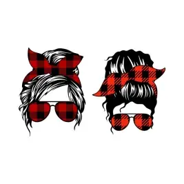 Plaid Pattern Hair Style SVG Cuttable Designs
