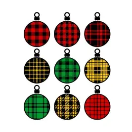 Plaid Pattern Christmas Ornament SVG Cuttable Designs