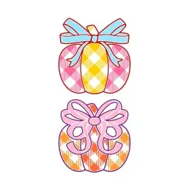 Plaid Pattern Pumpkin Bow SVG Cuttable Designs