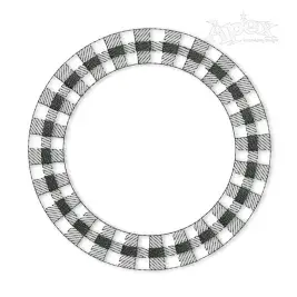 Plaid Pattern Circle Frame Embroidery Designs
