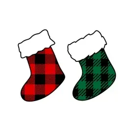 Christmas Plaid Pattern Stocking SVG Cuttable Designs